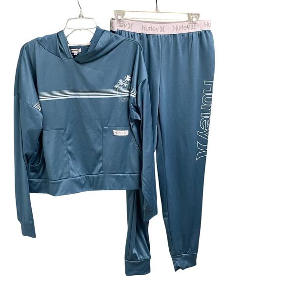 Hurley Two Piece Base Layer Size Large Hooded Lightweight Track Athletic Set - Picture 1 of 6
